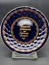 Prunkteller WEIMAR Porzellan Echt  Kobalt/Golddekor   "Silberhochzeit" ,Unikat