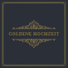 Goldene Hochzeit: Gästebuch zum Eintragen der Glückwünsche und Fotos für 60 Gäst