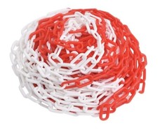 10m Absperrkette rot/weiß - Kunststoffkette ( gebraucht )