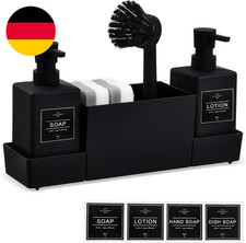 Spülmittelspender Küche Set Mit Bürste Und Schwammhalter, 350Ml Seifenspender Sp