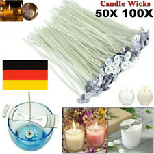 50/100 Stk Docht Mit Fuß Kerzendocht Flachdocht Kerzendochte-Gewachst 10/15/20cm