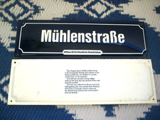 Brauerei-Werbe-Straßen-Schild "SCHLÖSSER ALT DÜSSELDORF MÜHLENSTRAßE" Werbung