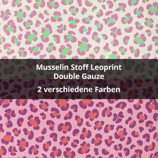 Musselin Stoff Leoprint