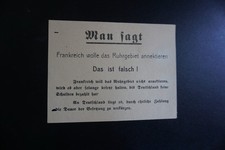 Französische Propaganda Flugblatt 1923 Besetzung  Ruhrgebiet