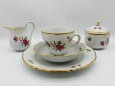 Oscar Schaller Streublume Blumenmuster Kaffee Service 18teilig Goldrand 4 Pers.