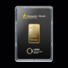 Goldbarren 20 g Gramm  999.9 Gold Heimerle + Meule  original geblistert