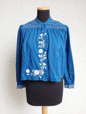 Blau weiß stickerei - blau,