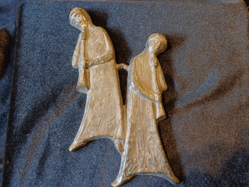 Bronze relief zwei - bronze, engel