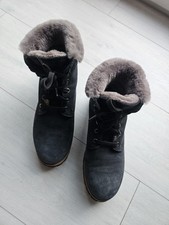 Panama Jack Stiefelette Gr. 40 dunkelblau Nubukleder Lammfell 