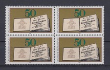 Bund 1054 4er Block Erstes gedrucktes Losungsbuch 50 Pf postfrisch