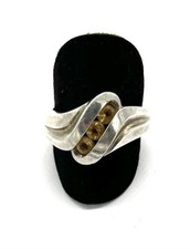 925/ Silber Ring, Damen Ring mit echten Steinen Citrin, Gr.  66, guter Zustand