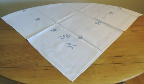 Tischdecke weiß blaue - tischdecke, weiß,