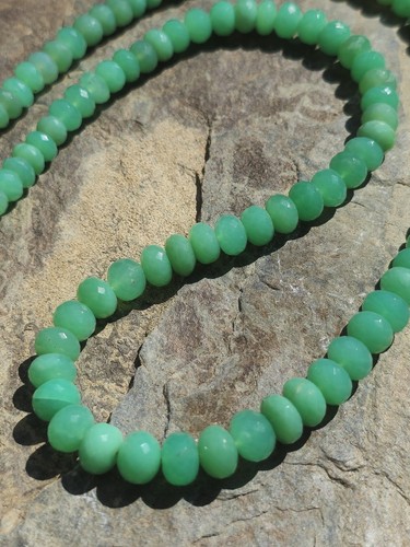 Chrysopras kette facettiert - chrysopras,