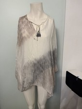 Seiden bluse poncho look - poncho,