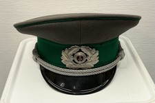 Original DDR Offiziers-Schirmmütze NVA – grau mit silberner Kordel