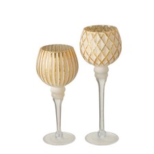 Windlicht Set 2er Set Gold