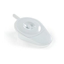 Steckbecken Bettpfanne Kunststoff Stechbecken mit Deckel oval weiß