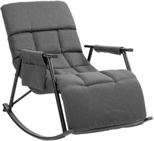 #R131754/2310 Schaukelstuhl Cathy Stoff dunkelgrau Schwingstuhl Sessel Schwinger