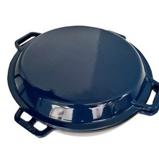 B Ware Kasan ROBARI Wok ASIA 12 Liter mit Grilldeckel aus Gusseisen emailliert