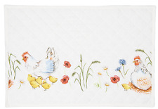 Clayre & Eef Tischset Easter Ostern Hühner 48 x 33 cm Baumwolle gequiltet