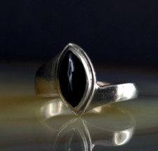Ring Silber 925 Onyx schwarz 16,0 mm - modern außergewöhnlich & attraktiv