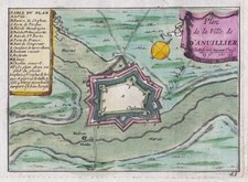 Damvillers Meuse Lorraine gravure carte map Karte de Fer Mortier 1700