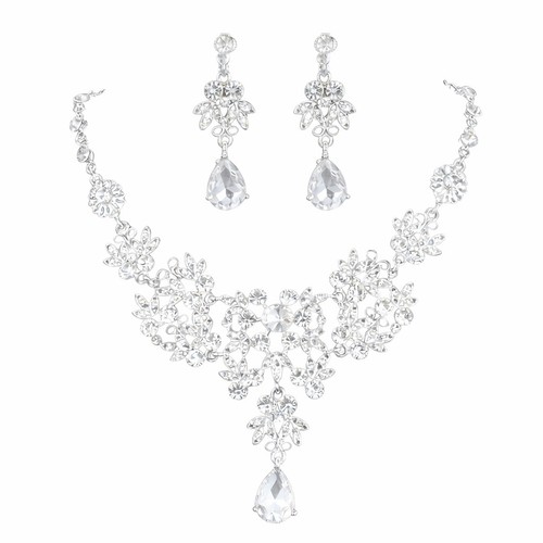 Schmuckset silber kristallglas - silber,