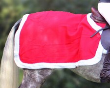 Pferde Weihnachts Nierendecke Ausreitdecke Fleece mit Rand aus Fellimitat Full