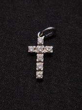 18K Weißgold Kreuz Anhänger