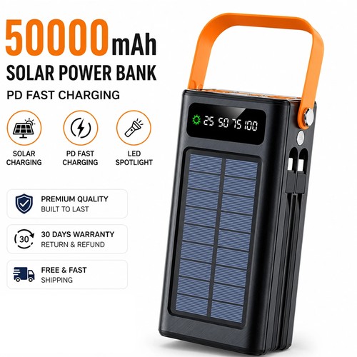 50000mah solar power bank - power,