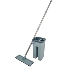 Aqua Laser Wischmop Set mit Eimer Mikrofasermopp Bodenreinigung, Blau