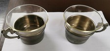 Teegläser im Zinneinsatz, 2 Stück