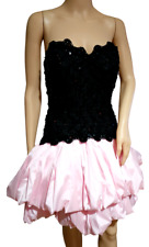 Damen Kleid Gr. 38 USA6 Lillie Rubin Schwarz Rosa Party Bustierkleid Ballkleid