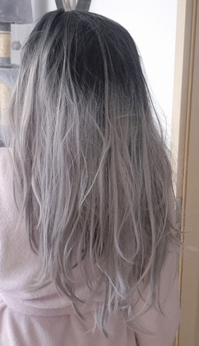 Perücke grau balayage ombre - perücke,