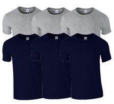 6 GILDAN T-SHIRTS Softstyle RUND AUSSCHNITT M L XL XXL SHIRT HERREN BAUMWOLLE