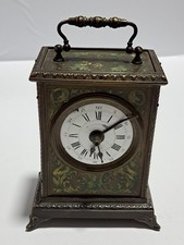 22-23-4 Jugendstil Reiseuhr mit Wecker Travel Clock with Alarm England um 1890