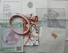 Stickpackung Janlynn Precious Bears, Gloria & Pat, Kreuzstich, angefangen
