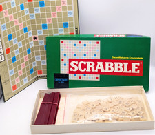 Scrabble Original Brettspiel Legespiel vollständig Holz Steine Vintage