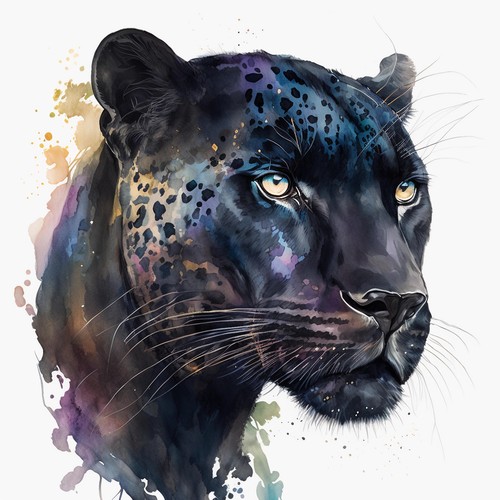 Wandbild schwarzer panther - schwarzer,