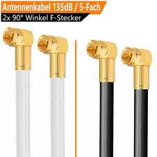 Satelliten Antennenkabel 135dB 2x 90° Winkel F-Stecker 4K TV SAT Internet Kabel