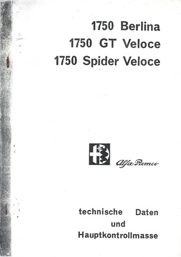Alfa romeo 1750 technische - 1750, ...