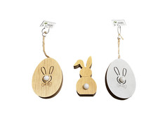 Ostern Deko | Hase mit LED Nase | Osterhase Licht Stehfigur | 3-teilig NEU