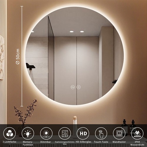 Badspiegel rund led - badspiegel,
