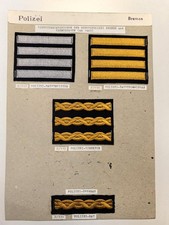 Konvolut an Dienstgradabzeichen der Polizei Bremen, alle auf Karton getackert