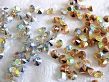 Strass Steine Spitz-Boden,3,8mm,Glitzersteine,zum Basteln,bunt schimmernd,ss16E