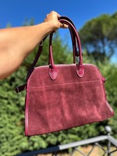 Tasche KOFFER Echtleder Wildleder Normal Bag Hand Umhängetasche bordeaux