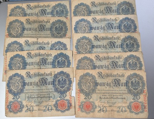 10x reichsmark geldscheine - 10x, 20