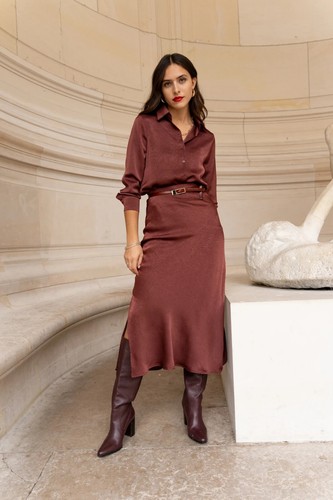 Damen satin rock - damen, midi