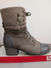 Rieker Schnürstiefelette Gr. 40 Blau-Beige