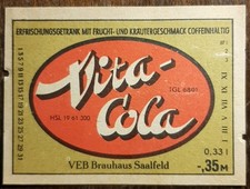 AfG Etikett, DDR, Saalfeld, Vita-Cola